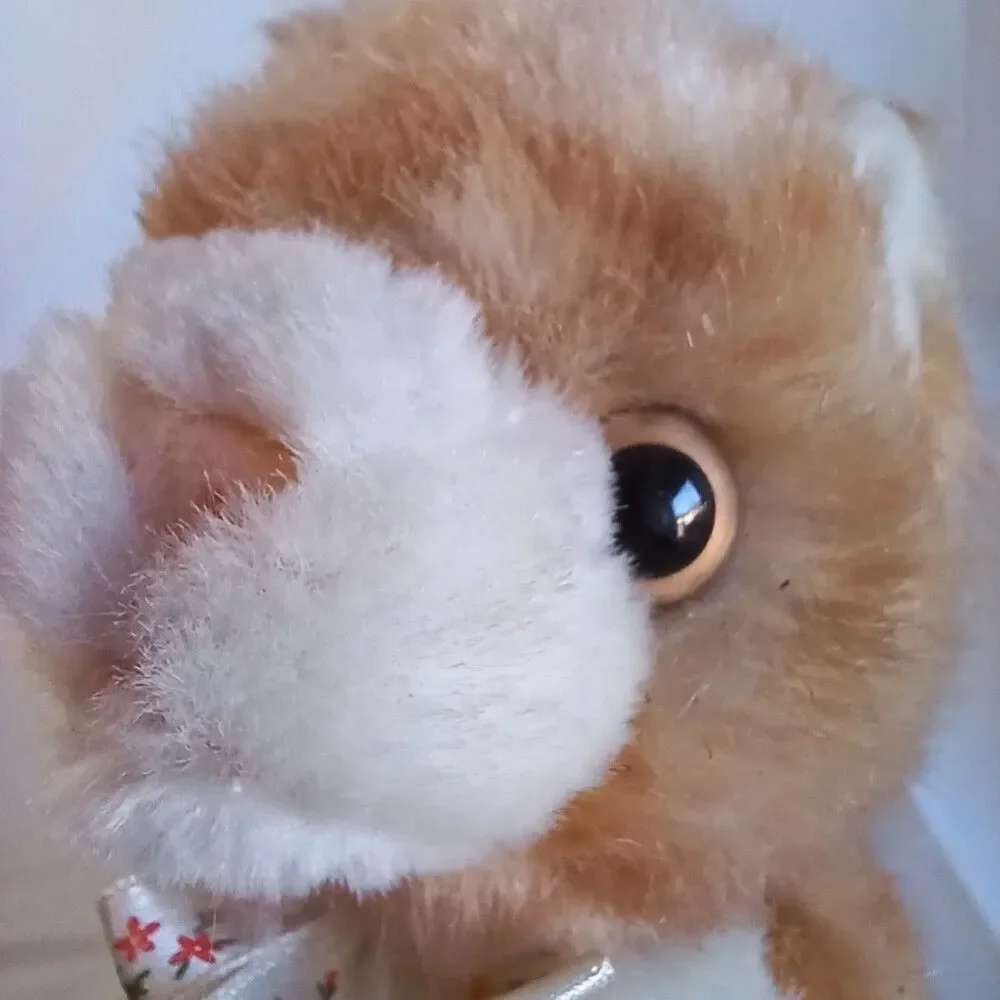 Walt Disney Company Orange White Striped Sitting Plush Cat Kitten Kitty Toy